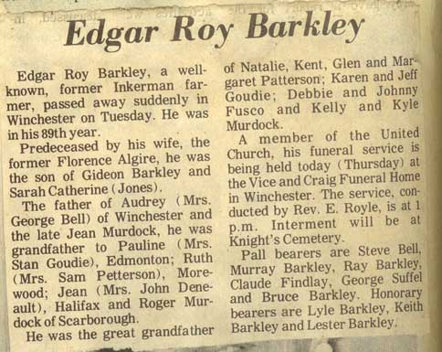 Roy's obituary