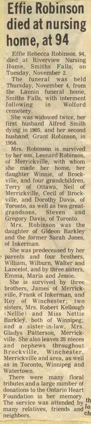 Effie's obituary